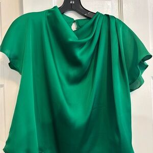 Zara Emerald Green Blouse with Cowl Neck